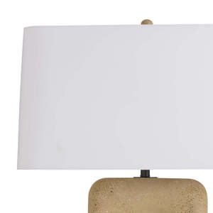 Table <b>Lamp</b> Marble Base White Shade <b>LED</b> <b>Light</b> Source E27 Bulb Base Switch Control Simple Design For Living Room Bedroom - Product Image 1