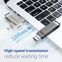 Memoria USB 3.0 Tipo C con Cuerpo Metálico, 2GB 4GB 8GB 16GB 32GB 64GB 128GB, Totalmente Compatible, Directo de Fábrica, Superventas