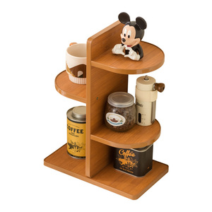 Multi Layer <b>Storage</b> Rack 4 Tier Wooden Desk Organizer For <b>Kitchen</b> Coffee Cup Holder Living Room Office Shelf <b>Unit</b> - Product Image 5