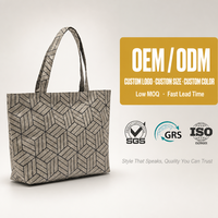 Sac à main pour femme de grande capacité avec imprimé géométrique en forme de cube, fermeture à glissière, léger, pour un usage quotidien