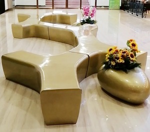 Muebles de mercado urbano al aire libre de fibra de vidrio, silla de espera, patio de recreo personalizado, Banco de jardín, sillas - Product Image 3