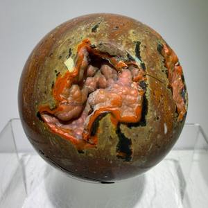 ทรงกลมเพรฮไนต์สีแดงธรรมชาติ คุณภาพสูง คริสตัลบำบัดสำหรับการทำเรอิกิ การทำสมาธิ ตกแต่งบ้าน และสะสมคริสตัล - Product Image 5