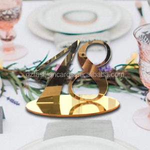Tarjetas de Número de Mesa Cortadas <span class=keywords><strong>con</strong></span> Láser, Números de Mesa Dorados <span class=keywords><strong>con</strong></span> Efecto Espejo, Tarjetas de Mesa para Bodas - Product Image 6