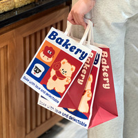 Sac en papier kraft épais, imprimé en couleur, recyclable, de qualité alimentaire, avec logo personnalisé, pour boulangerie, gâteaux, toasts, snacks, emballage cadeau
