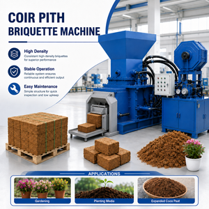 Indonesia New Design Coconut Coir Compactor Farm Equipment Cocopeat & Coco Peat <b>Brick</b> <b>Maker</b> Coconut Coir Block Making Machine - Product Image 1