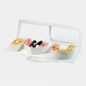 Factory Price Luxury Chocolate Flower 3D Surprise Present Box Heart Box with Transparent Window Lid