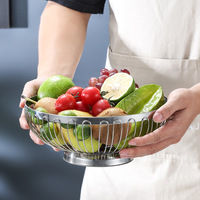 Panier de rangement antirouille de style nordique en acier inoxydable 304 pour aliments, fruits, pain, œufs, légumes, matériau durable