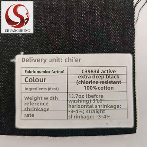 Kháng Clo 13.7oz Hữu Cơ sợi nhuộm selvedge denim phản ứng máy bay phản lực màu đen 100% bông vải (nhà máy trực tiếp cho bé trai) - Product Image 2