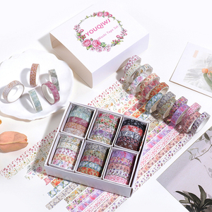 Juego <span class=keywords><strong>de</strong></span> 30 Rollos <span class=keywords><strong>de</strong></span> Cinta Decorativa Washi con Diseños Florales Románticos Vintage, Patrones <span class=keywords><strong>de</strong></span> Flores <span class=keywords><strong>de</strong></span> Primavera y <span class=keywords><strong>Paisajes</strong></span> Invernales, Cinta Adhesiva Creativa para Decoración - Product Image 4