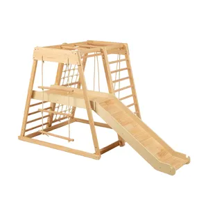 Kletter-Dreieck-Leiter-Spielzeug mit Rampe Multifunktionale Holz-Kletter-Spielzeug für den Innenbereich