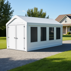 Abri de voiture portable robuste 10x20 blanc avec 4 fenêtres en maille et 2 portes, style pavillon, pour abri de véhicule et stockage extérieur - Product Image 2