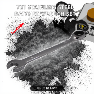 72T Chrome Vanadium Steel Industrial Grade Ratchet <b>Wrench</b> Set CR-V Reliable Performance 1000lb-ft Max Torque for Garage Workshop - Product Image 2