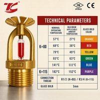 Kepala Sprinkler Kuningan Bersertifikasi FM CE untuk Hotel, Dapur, Bandara, dan Pusat Data di Arab Saudi dan UEA