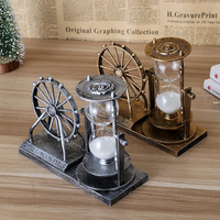 Ornement vintage en résine, roue de la Fortune de Londres, sablier rétro en métal, décor de table en bronze antique, cadeau de bureau