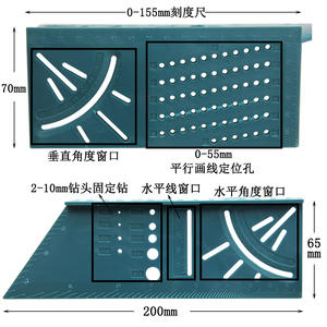 Règle d'angle multifonctionnelle Li Pu en plastique, 45 et 90 degrés, outil de mesure pour le travail du bois, pour machine à découper - Product Image 4
