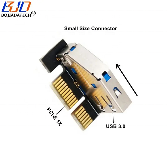 Factory Wholesale USB 3.0 Type-A Connector to PCIe 1X PCI-E X1 Adapter Riser Card in Stock