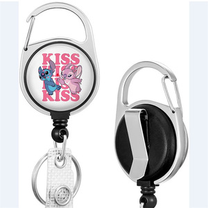 Vente en gros de boucles faciles à dégager de la série Lilo & Stitch, clips arrière en métal Stitch Angie, mousquetons télescopiques faciles à dégager. - Product Image 1
