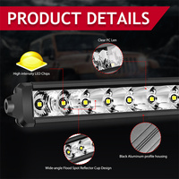 Barre LED 50W à profil bas, à montage derrière la calandre, faisceau combiné spot et flood de 12 pouces, pour voitures et camions