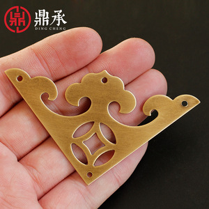Protections d'angle en cuivre Dingcheng, style antique, en laiton, pour meubles, décoratives, pour coffres en bois, armoires, boîtes à bijoux - Product Image 2