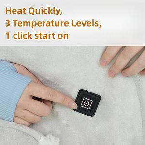 Atacado Personalizado USB Aquecimento Algodão Roupas Logotipo Elétrico Aquecido Com Capuz Fluffy Hoodie Warmer Wearable Cobertor De TV - Product Image 3