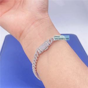 Pulsera de Cadena de Eslabones Cubanos de Moissanita VVS de 6mm de Gran Venta, Joyería Helada Estilo Hip Hop de Plata Esterlina 925 con Engaste de Garras - Product Image 5