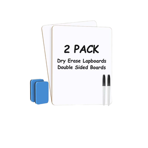Lot de 2 tableaux blancs magnétiques <span class=keywords><strong>double</strong></span> <span class=keywords><strong>face</strong></span> effaçables à sec portables pour étudiants - Product Image 1