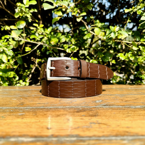 2026 cinturón de cuero genuino para hombre de diseñador hecho a medida 100% hebilla de latón macizo P2C cinturón de cuero Formal en relieve térmico - Product Image 1