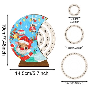 Thème de Noël créatif Diy Round Drills Diamond Art 3D Fun Calendar on Table - Product Image 2