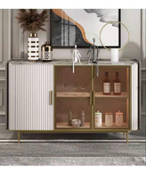 Ensemble de meubles de salon modernes en métal de luxe avec table basse dorée et meuble TV pour hôtel et appartement