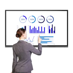 2024 Nieuwe Aangepaste 75 Inch 4K Lcd Flat Panel Touchscreen Interactieve Whiteboard Alles In Een Machine Voor Conferentievergadering