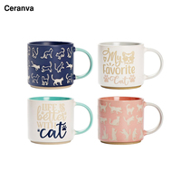 Fabricant de tasses à café nordiques en céramique personnalisées en porcelaine avec logo animal chat, faites à la main, écologiques et sans danger pour les aliments, cadeau pour enfants