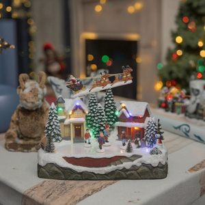 OEM/ODM Aldeas Navideñas Tradicionales Hechas a Mano con Luces LED, Figuras de Patinadores en Movimiento, Música y 8 Canciones Navideñas para Niños - Product Image 4