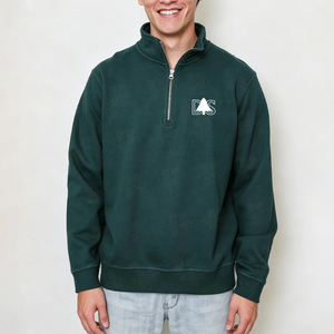 Felpe da <span class=keywords><strong>Uomo</strong></span> Personalizzate Premium con Zip 1/4, <span class=keywords><strong>Verde</strong></span>, 450gsm Cotone Anti-pilling, Lavaggio Acido - Product Image 3