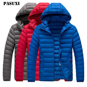 PASUXI Piumino da <span class=keywords><strong>Uomo</strong></span> Personalizzato Leggero Caldo Oversize M-8XL con Cappuccio Rimovibile Giacca Imbottita Antivento - Product Image 1