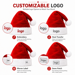 Chapeau <span class=keywords><strong>de</strong></span> Père Noël en tricot torsadé avec logo personnalisé, bordure en fourrure blanche et pompon, idéal pour les fêtes <span class=keywords><strong>de</strong></span> Noël, les cadeaux promotionnels en gros - Product Image 2