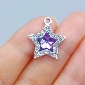 Dijes Metálicos Brillantes en Forma <span class=keywords><strong>de</strong></span> Estrella <span class=keywords><strong>de</strong></span> Cinco <span class=keywords><strong>Puntas</strong></span>, Color Rojo, Morado y Blanco, para Decoración <span class=keywords><strong>de</strong></span> Fundas <span class=keywords><strong>de</strong></span> Teléfono, Manualidades y Accesorios - Product Image 3