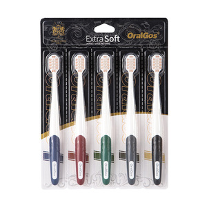 Ensemble de brosses à dents OralGos 5 pièces, poils doux, nettoyage manuel pour adultes, usage domestique - Product Image 5