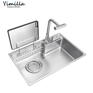 Fregadero de Cocina Estilo Japonés <span class=keywords><strong>con</strong></span> Estante de Almacenamiento, Nuevo Modelo 2026, Fregaderos Individuales de Acero Inoxidable 304 a Precio Económico - Product Image 3
