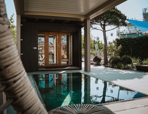 ห้องซาวน่ากลางแจ้งที่ได้รับแรงบันดาลใจจากป่า | ซาวน่าไม้แข็งสีดำภายนอกพร้อมประตูกระจกเหมาะสำหรับสปาที่ผสมผสานกับธรรมชาติ - Product Image 5