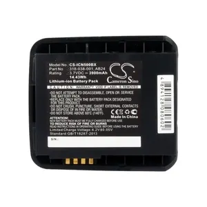 Barcode Scanner Battery 3.7V Li-ion 3900mAh / 14.43Wh Battery for Intermec CN50, CN51