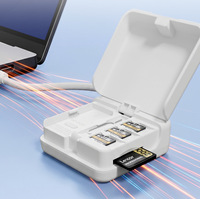 Boîte de lecteur de cartes multifonctionnelle 2-en-1 Type C, lecteur de cartes SD/TF4, boîte de cartes flash 3.0 ou 4.0 pour téléphones mobiles, tablettes, ordinateurs portables
