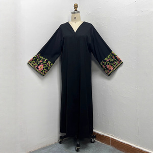 F450 estate Casual ricamo floreale Abaya stazione indipendente per il commercio estero transfrontaliero E-commerce capispalla - Product Image 3