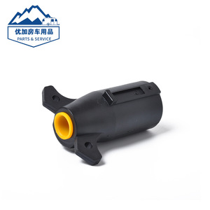 7 Pin Trailer Connector <b>Plug</b> <b>12V</b> Male Mo-258 Standard Plastic Orange For RV Trailer Accessories - Product Image 3