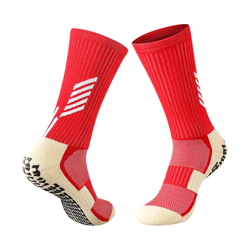 Non Slip Soccer Sport Socks Cheap Wholesale Athletic Red Football Men Soccer Grip Socks calcetines futbol antideslizantes