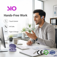 Écouteurs sans fil intra-auriculaires TWS 10m V6.0 avec contrôle tactile, étui de charge Type-C, 5h de musique, 4h d'appels, Noir, Gris, Violet