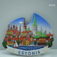 Aimant de réfrigérateur créatif en polyrésine Estonie Pays Souvenirs Aimant de réfrigérateur personnalisé Tallinn aimant de réfrigérateur souvenir touristique