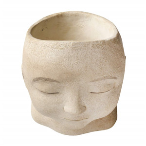 Nouveau <span class=keywords><strong>pot</strong></span> de fleurs en polyrésine/résine tête d'une dame jardinière en résine intérieure/extérieure-les plantes ressemblent à des cheveux, 9 "de haut - Product Image 2