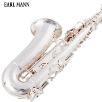 Earl Mann Alto Saxophone EB Tone Brass Woodwind Instrument with Silver Plated Finish for Performance & Entertainment