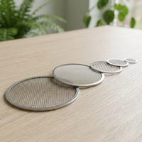 304 316 Stainless Steel Round Woven Wire Mesh Sieve Screen Disc Diamond Pattern Flat Rim 150 200 250mm Set untuk Penyaringan dan Penyaringan Saringan
