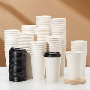 Gobelet en papier pour café chaud jetable à paroi simple, biodégradable, écologique, certifié HACCP, avec logo personnalisé, 4 oz, 8 oz, 12 oz, 16 oz - Product Image 1